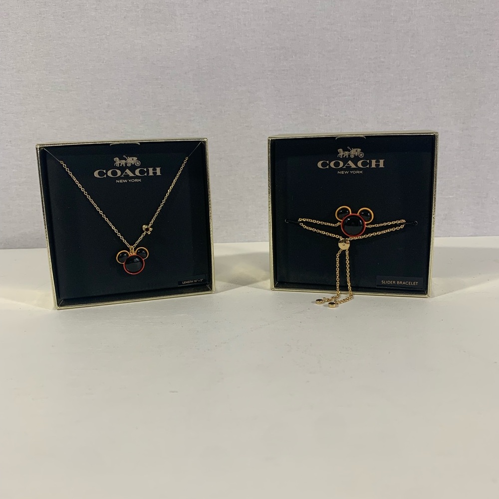 NEW! Disney Coach X Keith Haring Necklace and bracelet set.